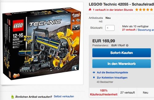 LEGO Technic 42055 - Schaufelradbagger - jetzt 15% billiger LEGO Technic 42055 - Schaufelradbagger - jetzt 15% billiger
