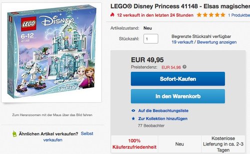 LEGO Disney Princess 41148 - Elsas magischer Eispalast - jetzt 15% billiger