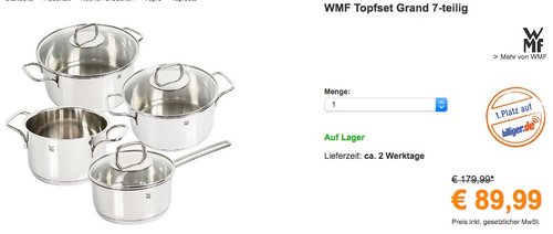 WMF Topfset Grand 7-teilig  - jetzt 8% billiger