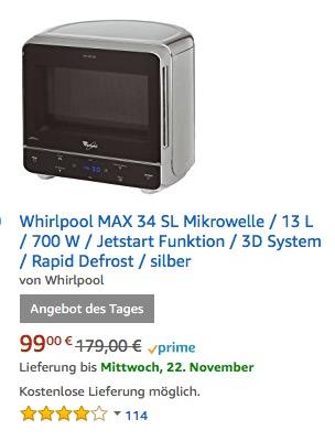 Whirlpool MAX 34 SL Mikrowelle - jetzt 7% billiger Whirlpool MAX 34 SL Mikrowelle - jetzt 7% billiger