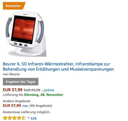 Beurer IL 50 Infrarot-Wärmestrahler - jetzt 17% billiger Beurer IL 50 Infrarot-Wärmestrahler - jetzt 17% billiger