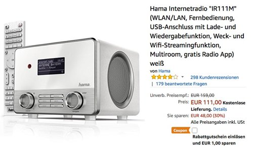 Hama Internetradio IR111M - jetzt 21% billiger Hama Internetradio IR111M - jetzt 21% billiger