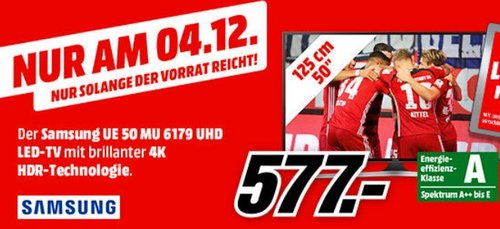 Samsung MU6179 125 cm (50 Zoll) Fernseher - jetzt 3% billiger