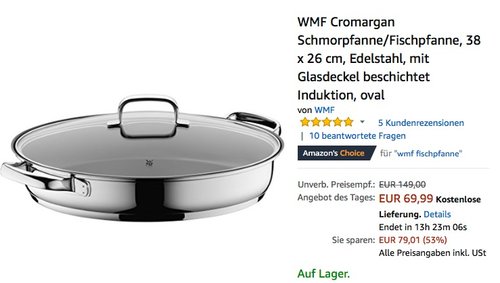 WMF Cromargan Schmorpfanne/Fischpfanne - jetzt 21% billiger