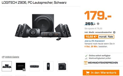 LOGITECH Z906 PC-Lautsprecher - jetzt 25% billiger LOGITECH Z906 PC-Lautsprecher - jetzt 25% billiger