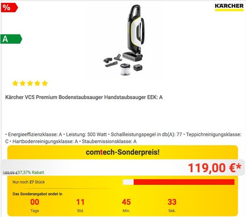 Kärcher VC5 Premium Bodenstaubsauger - jetzt 14% billiger