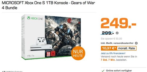 MICROSOFT Xbox One S 1TB Konsole - Gears of War 4 Bundle - jetzt 13% billiger MICROSOFT Xbox One S 1TB Konsole - Gears of War 4 Bundle - jetzt 13% billiger