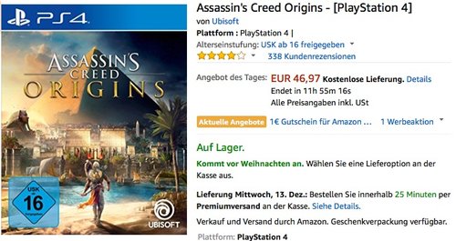 Assassin's Creed Origins - [PlayStation 4] - jetzt 16% billiger