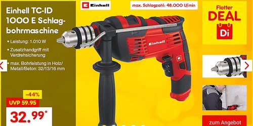 Einhell TC-ID 1000 E Schlagbohrmaschine - jetzt 16% billiger