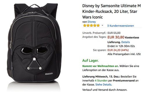 Disney by Samsonite Ultimate M Kinder-Rucksack, 20 Liter, Star Wars Iconic - jetzt 23% billiger Disney by Samsonite Ultimate M Kinder-Rucksack, 20 Liter, Star Wars Iconic - jetzt 23% billiger