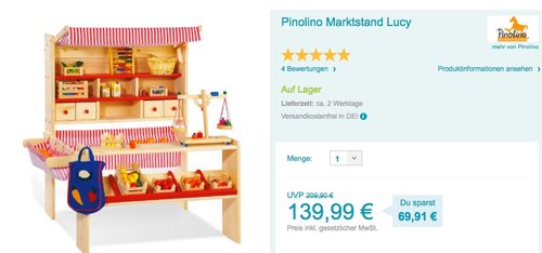 Pinolino Marktstand Lucy - jetzt 5% billiger Pinolino Marktstand Lucy - jetzt 5% billiger