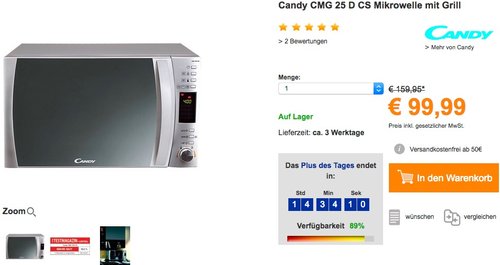 Candy CMG 25D Mikrowelle - jetzt 15% billiger Candy CMG 25D Mikrowelle - jetzt 15% billiger