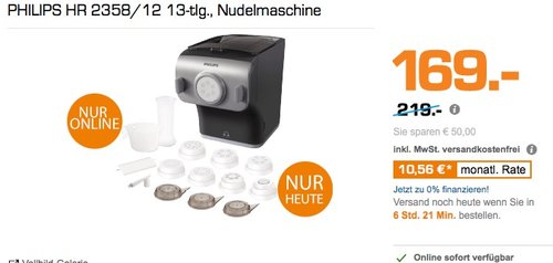 PHILIPS HR 2358/12 Nudelmaschine - jetzt 23% billiger