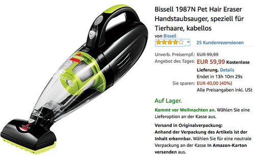 Bissell 1987N Pet Hair Eraser Handstaubsauger - jetzt 19% billiger