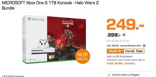 MICROSOFT Xbox One S 1TB Konsole - Halo Wars 2 Bundle - jetzt 16% billiger  MICROSOFT Xbox One S 1TB Konsole - Halo Wars 2 Bundle - jetzt 16% billiger