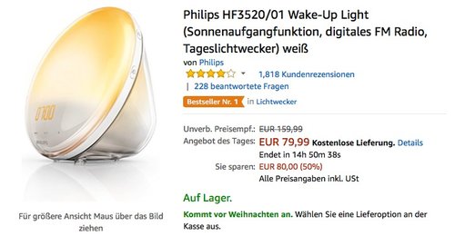 Philips HF3520/01 Wake-Up Light - jetzt 32% billiger Philips HF3520/01 Wake-Up Light - jetzt 32% billiger