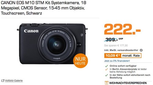 CANON EOS M10 STM Kit Systemkamera - jetzt 25% billiger CANON EOS M10 STM Kit Systemkamera - jetzt 25% billiger