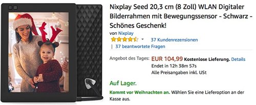 Nixplay Seed 20,3 cm (8 Zoll) WLAN Digitaler Bilderrahmen  - jetzt 30% billiger