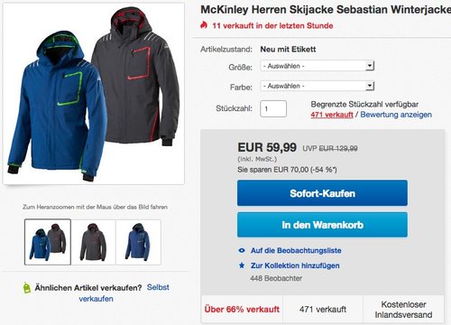 McKinley Herren Skijacke Sebastian - jetzt 23% billiger