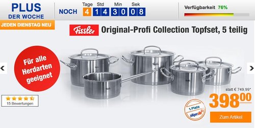 Fissler Original-Profi Collection Topfset, 5 teilig - jetzt 12% billiger