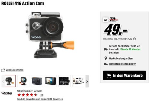 ROLLEI 416 Action Cam - jetzt 18% billiger ROLLEI 416 Action Cam - jetzt 18% billiger