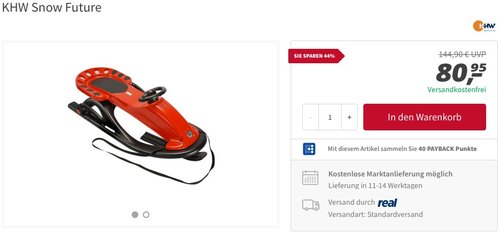 KHW Sportschlitten Snow Future - jetzt 15% billiger