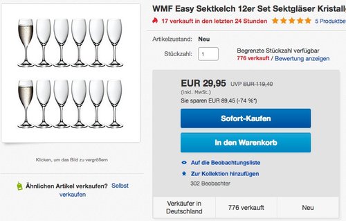 WMF Easy Sektkelch Set - jetzt 49% billiger