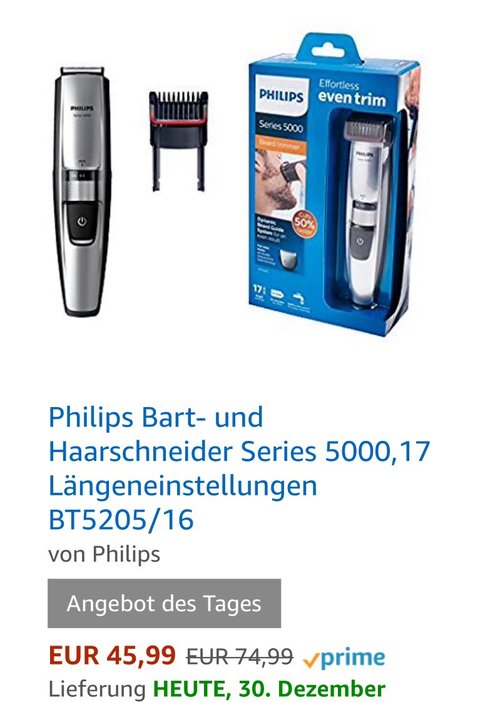 Philips BT5205/16 Bartschneider - jetzt 11% billiger Philips BT5205/16 Bartschneider - jetzt 11% billiger