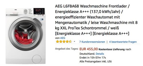 AEG L6FBA68 Waschmaschine Frontlader - jetzt 9% billiger