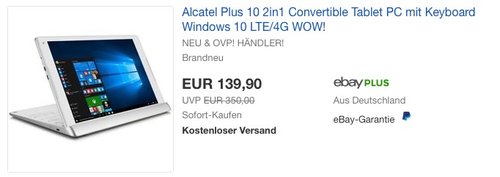 Alcatel PLUS 10 Tablet - jetzt 22% billiger