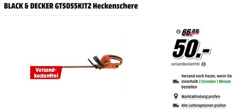 BLACK & DECKER GT5055KIT2 Heckenschere  - jetzt 25% billiger