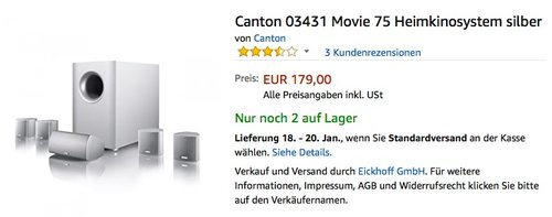 Canton Movie 75 Heimkinosystem silber - jetzt 8% billiger Canton Movie 75 Heimkinosystem silber - jetzt 8% billiger