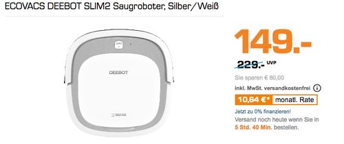 ECOVACS DEEBOT SLIM2 Saugroboter - jetzt 25% billiger ECOVACS DEEBOT SLIM2 Saugroboter - jetzt 25% billiger