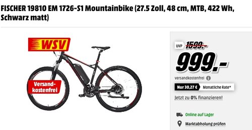 FISCHER 1726 Mountainbike - jetzt 30% billiger