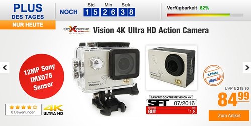 GoXtreme Vision 4K Ultra HD Action Camera - jetzt 11% billiger