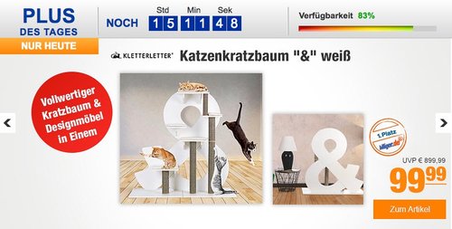 KletterLetter Katzenkratzbaum "&" weiß - jetzt 50% billiger