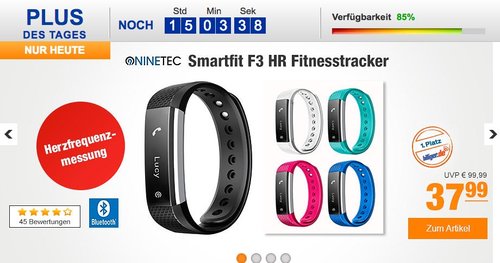 NINETEC Smartfit F3HR Fitnesstracker - jetzt 14% billiger NINETEC Smartfit F3HR Fitnesstracker - jetzt 14% billiger