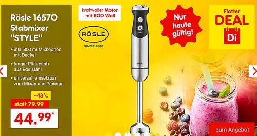 RÖSLE 16570 Stabmixer "STYLE" - jetzt 24% billiger