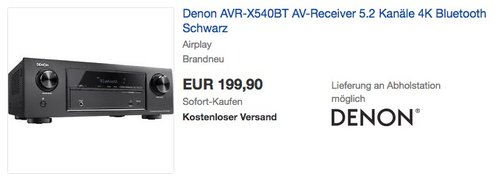 Denon AVR-X540BT 5.2 AV-Receiver - jetzt 20% billiger