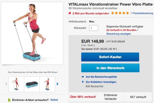 VITALmaxx Vibrationstrainer Power Vibro Platte  - jetzt 8% billiger VITALmaxx Vibrationstrainer Power Vibro Platte  - jetzt 8% billiger