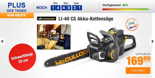 McCulloch LI-40 CS Akku-Kettensäge - jetzt 23% billiger