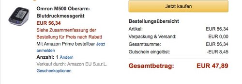 Omron M500 Blutdruckmessgerät - jetzt 15% billiger Omron M500 Blutdruckmessgerät - jetzt 15% billiger