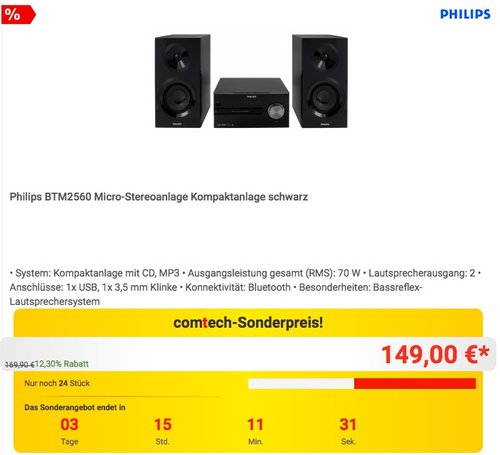 Philips BTM2560 Micro-Stereoanlage Kompaktanlage - jetzt 6% billiger Philips BTM2560 Micro-Stereoanlage Kompaktanlage - jetzt 6% billiger