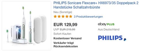 Philips Sonicare Flexcare + HX6973/35 Zahnbürste - jetzt 10% billiger