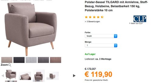 Polstersessel TILGARD - jetzt 20% billiger Polstersessel TILGARD - jetzt 20% billiger