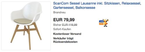 ScanCom Sessel Lausanne inkl. Sitzkissen - jetzt 30% billiger