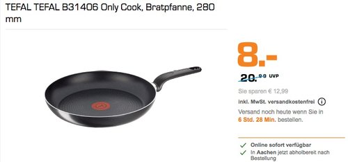 TEFAL B31406 Only Cook Bratpfanne - jetzt 54% billiger