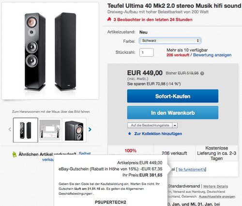 Teufel Ultima 40 Mk2 Lautsprecher - jetzt 20% billiger