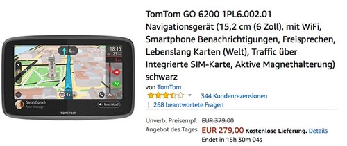 TomTom GO 6200 Navigationsgerät  - jetzt 14% billiger