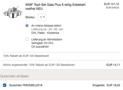 WMF Topf-Set Gala Plus 5-teilig - jetzt 46% billiger WMF Topf-Set Gala Plus 5-teilig - jetzt 46% billiger